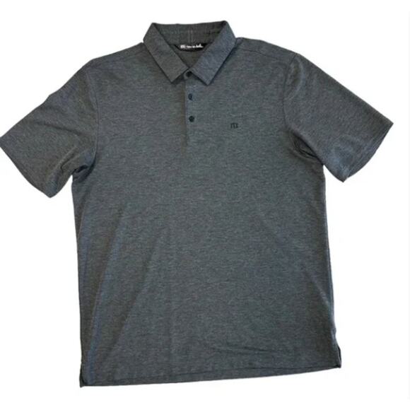 TRAVIS MATTHEW Men's Light Valley Short Sleeve Heathered Grey Polo Shirt Sz S - Picture 1 of 5